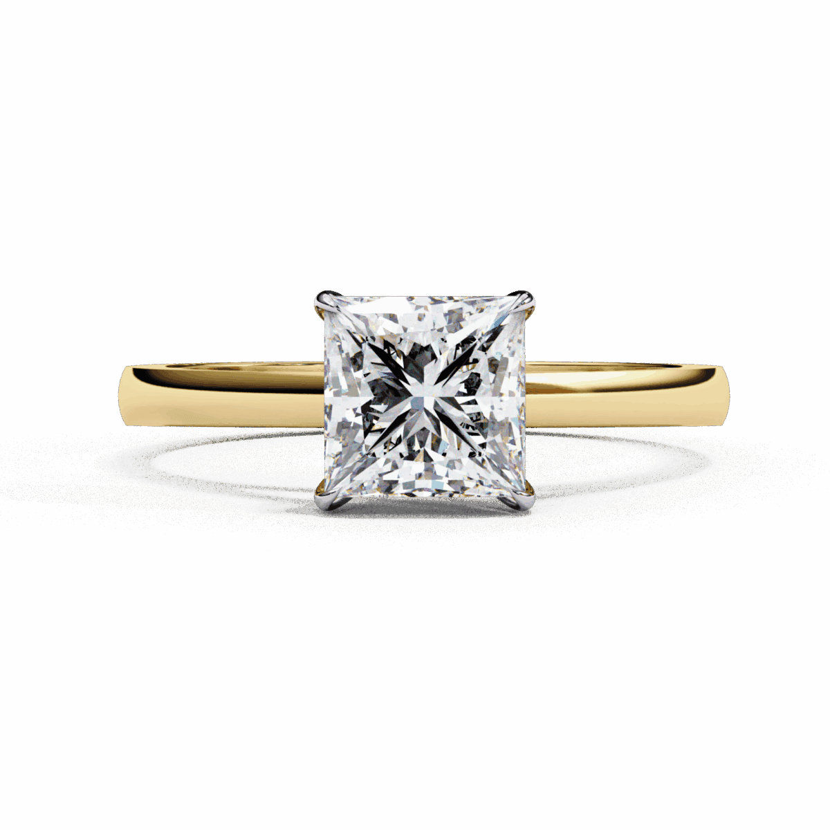 1 Carat Princess Cut Solitaire Diamond Ring  Image 5