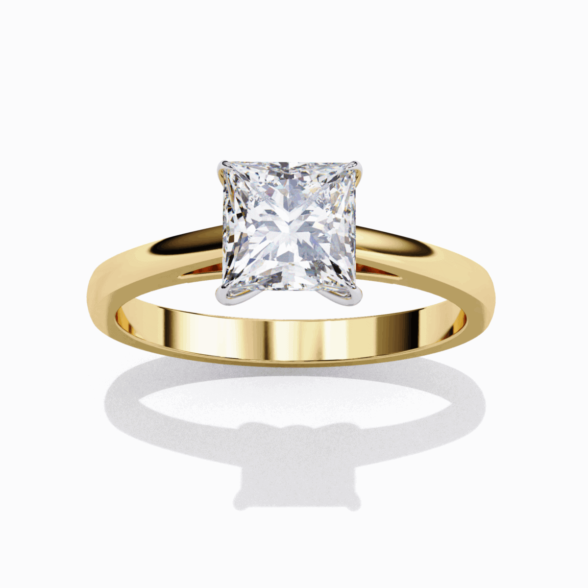 1 Carat Princess Cut Solitaire Diamond Ring  Image 8