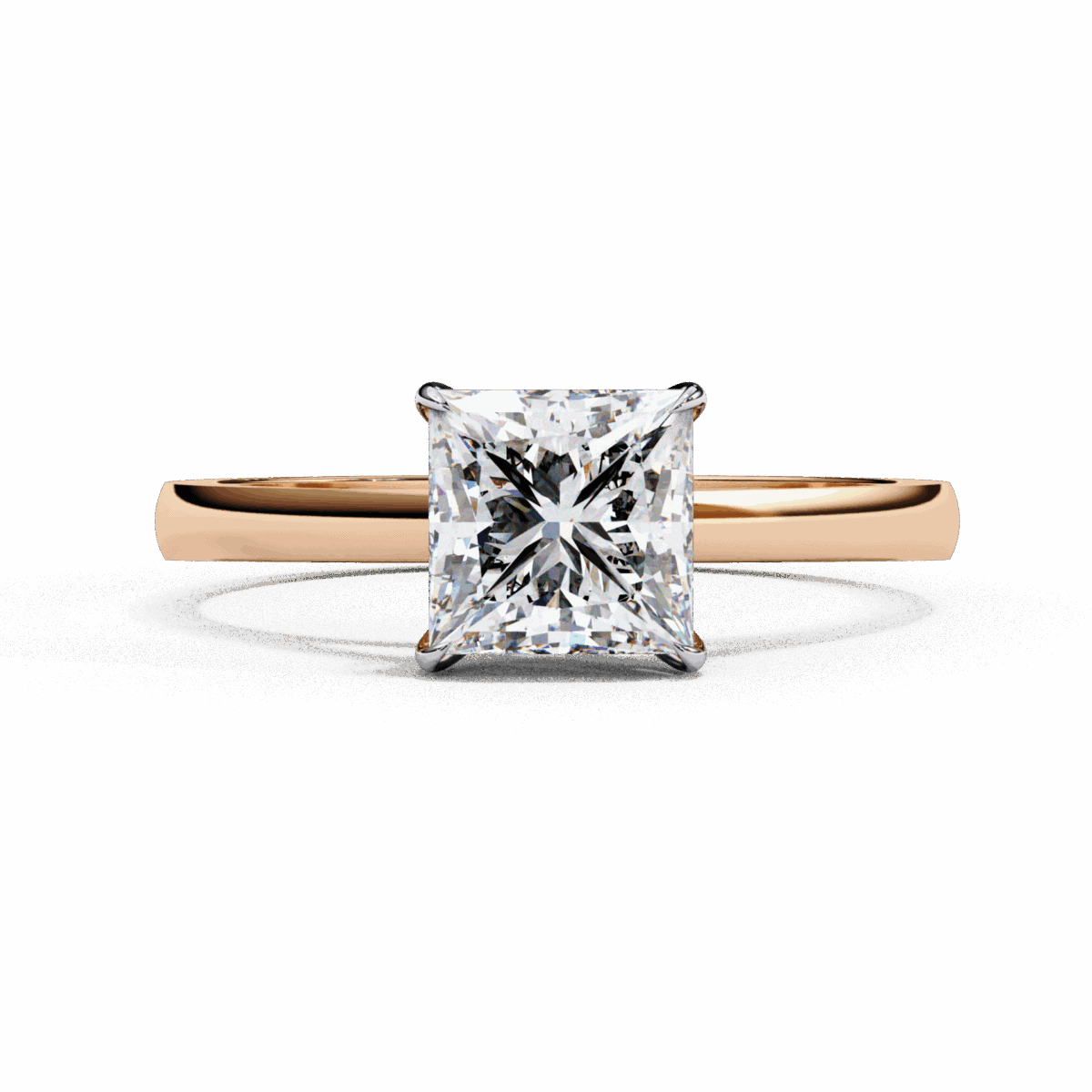 1 Carat Princess Cut Solitaire Diamond Ring  Image 9