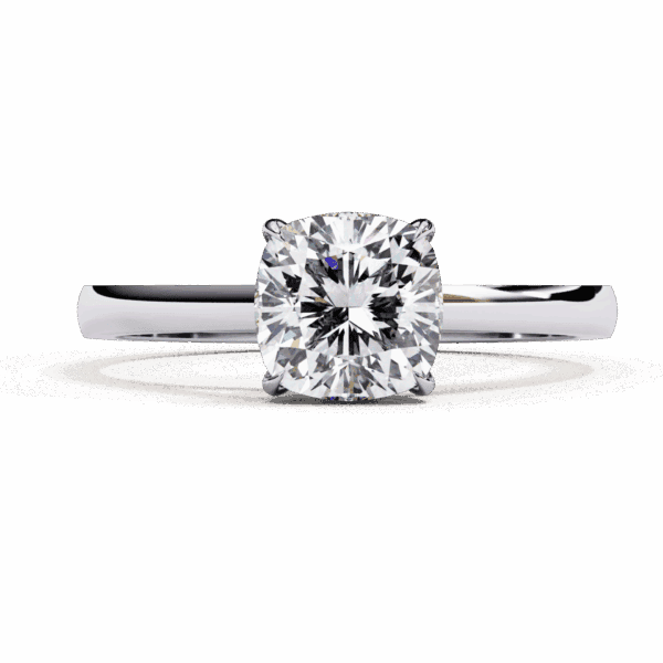 1.5 Carat Cushion Cut Solitaire Diamond Ring