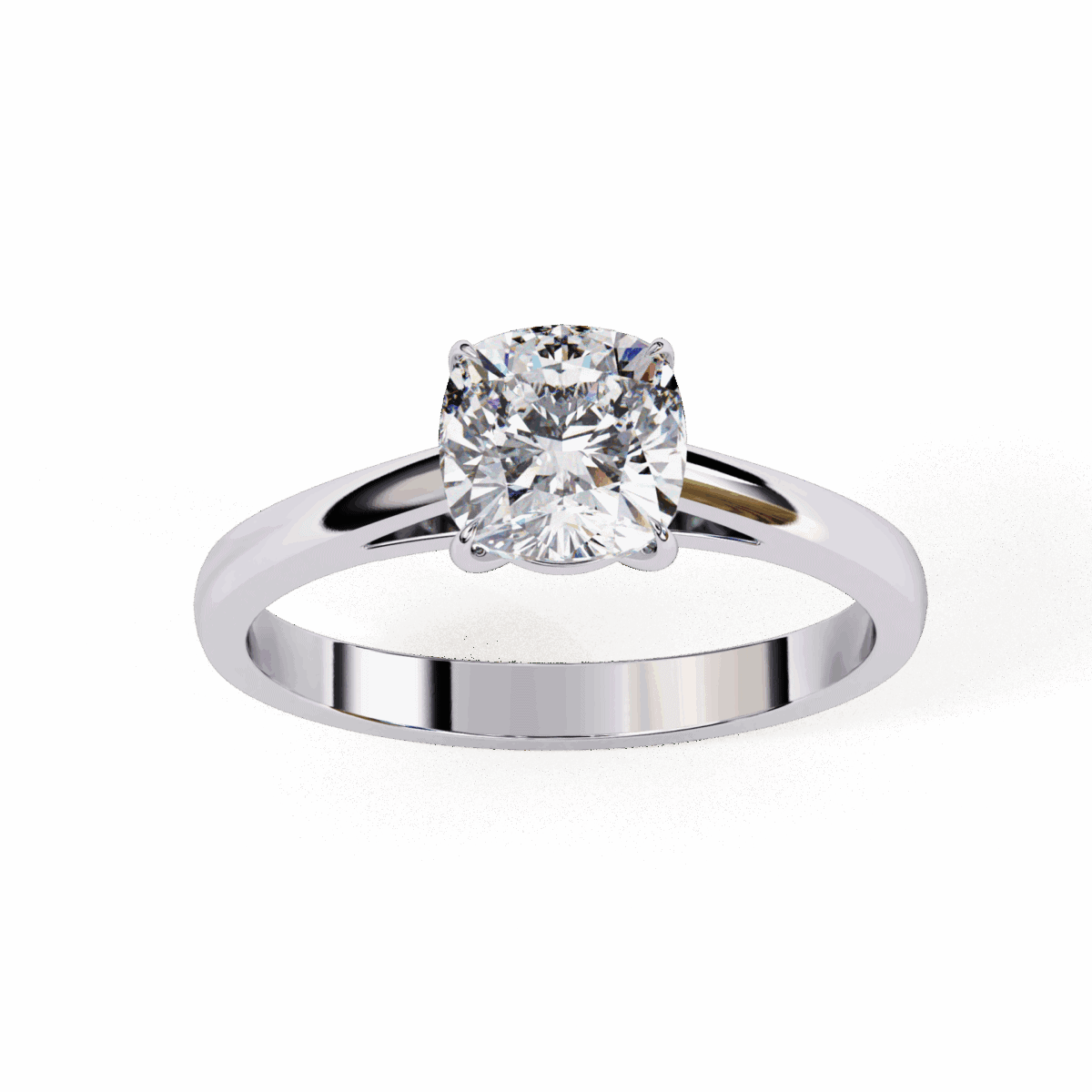 1.5 Carat Cushion Cut Solitaire Diamond Ring  Image 4