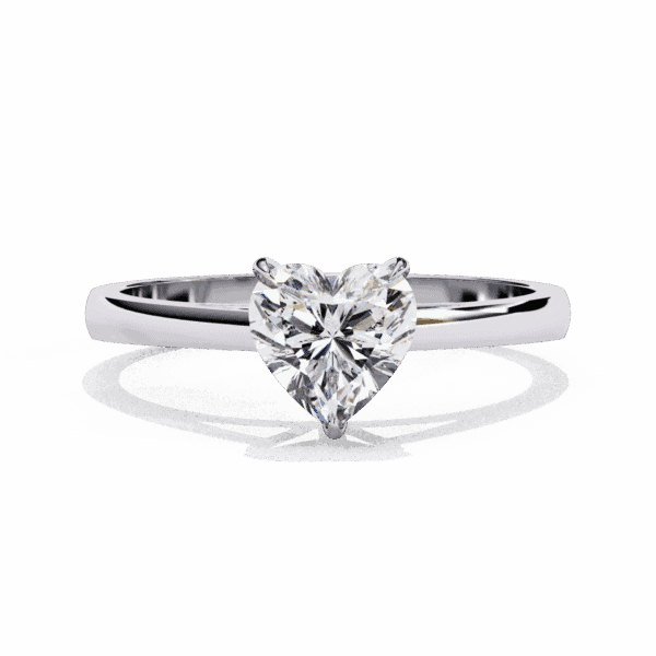 0.75 Carat Heart Cut Solitaire Diamond Ring