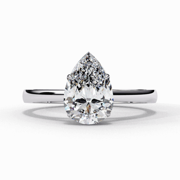 1.25 Carat Pear Cut Solitaire Diamond Ring