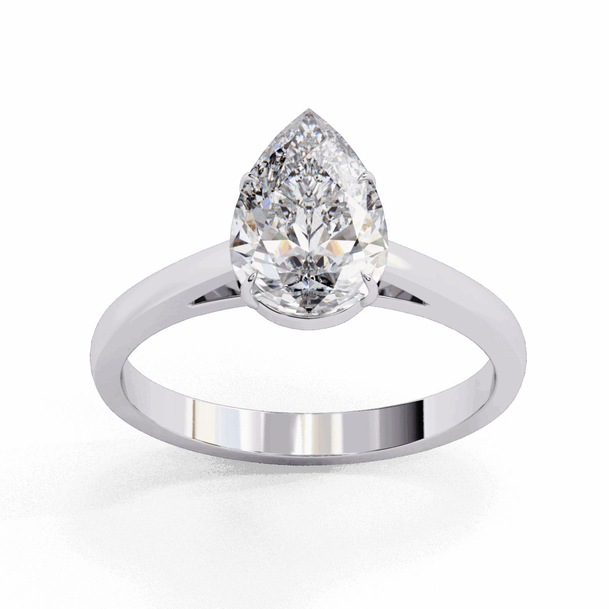 1.25 Carat Pear Cut Solitaire Diamond Ring  Image 4