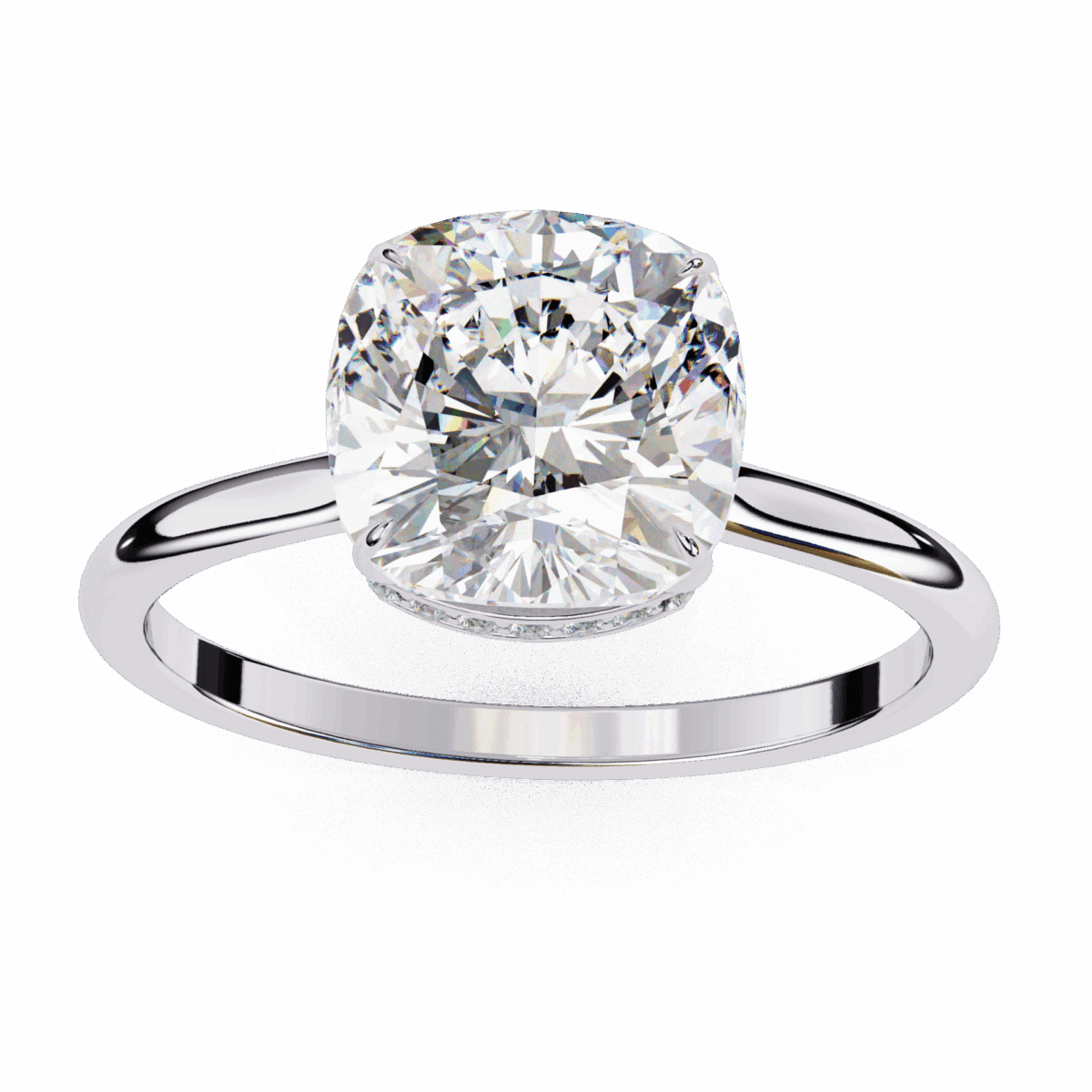 2.75 Carat Cushion Cut Solitaire Promise Wedding Ring  Image 4