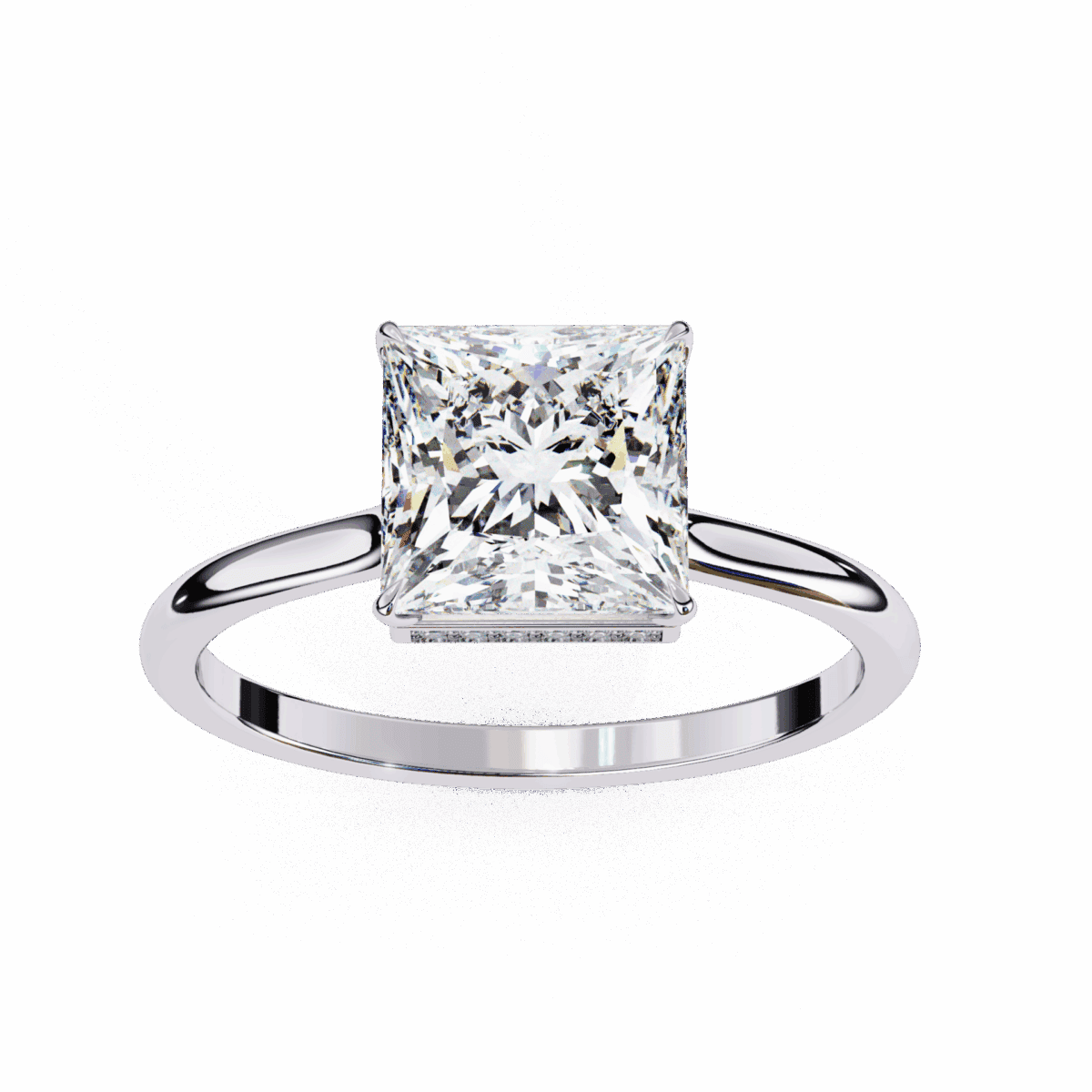 2.25 Carat Princess Cut Solitaire Promise Wedding Ring  Image 3