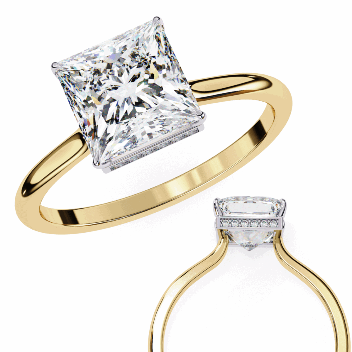 2.25 Carat Princess Cut Solitaire Promise Wedding Ring  Image 8