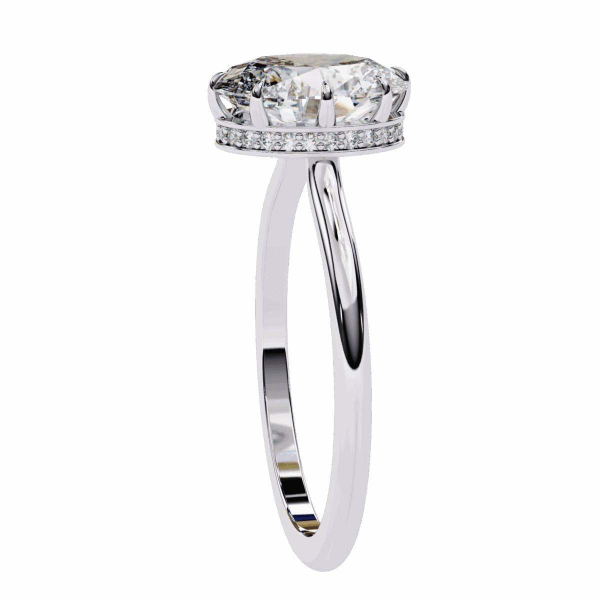 2 Carat Oval Cut Solitaire Promise Wedding Ring  Image 2