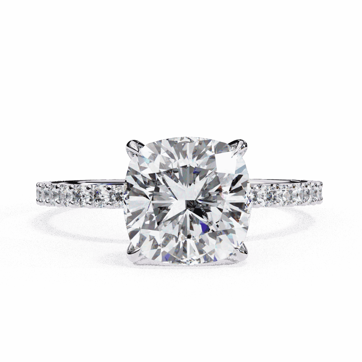 LR14117P11 3 Carat Cushion Cut Modern Classic Solitaire Ring Image 1