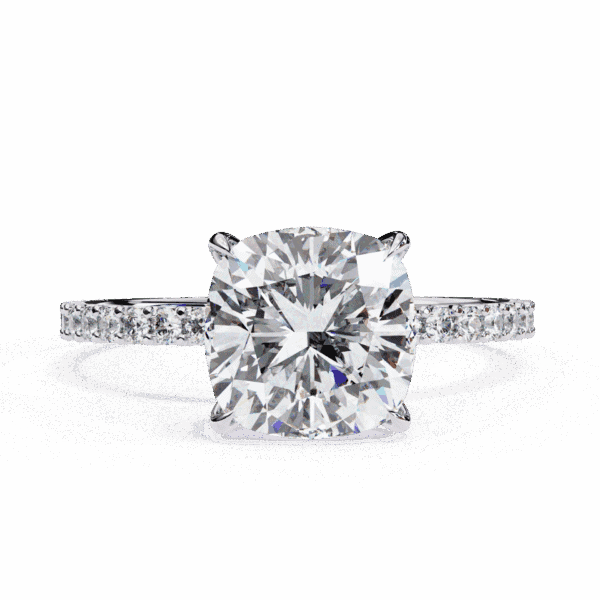 3 Carat Cushion Cut Modern Classic Solitaire Ring