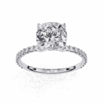 3 Carat Cushion Cut Modern Classic Solitaire Ring - Image 4