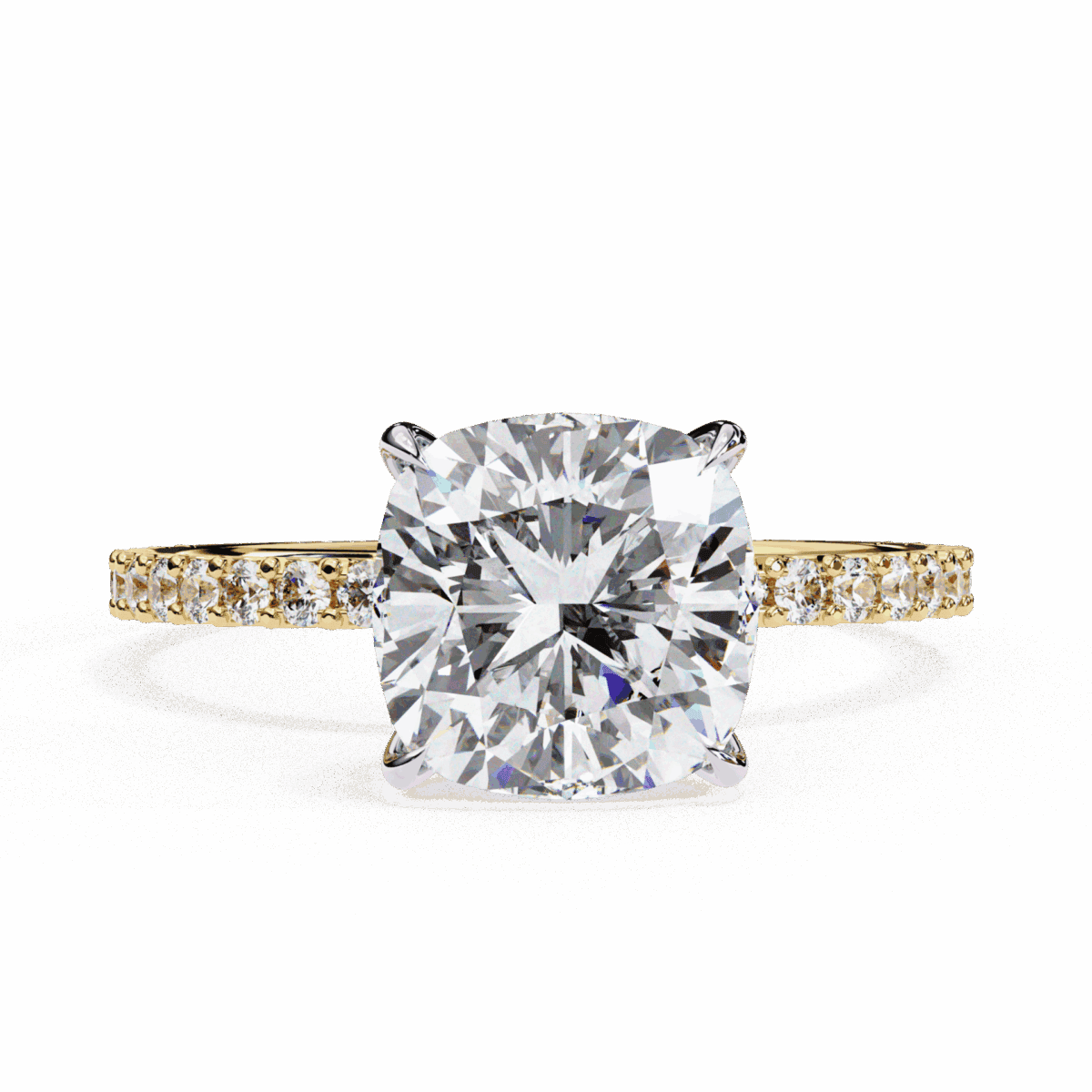 3 Carat Cushion Cut Modern Classic Solitaire Ring  Image 5