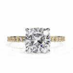 3 Carat Cushion Cut Modern Classic Solitaire Ring - Image 5