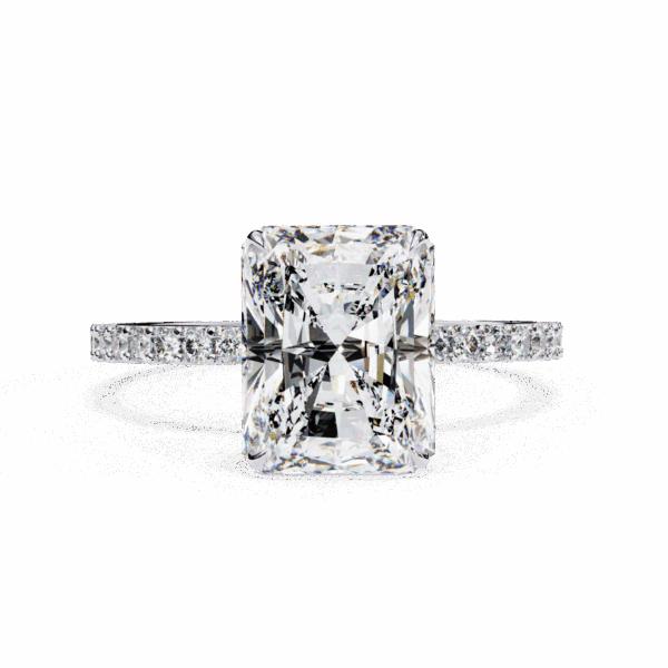 3.25 Carat Radiant Cut Modern Classic Solitaire Ring