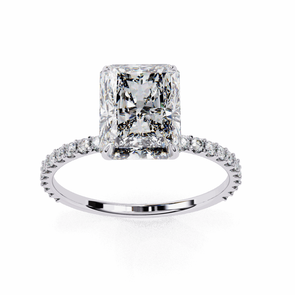 3.25 Carat Radiant Cut Modern Classic Solitaire Ring  Image 4