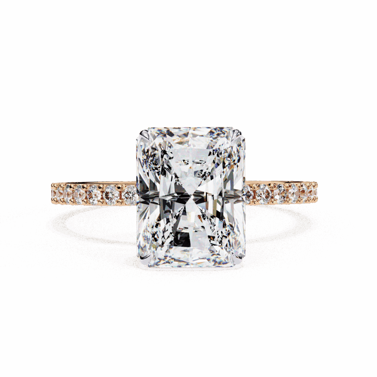 3.25 Carat Radiant Cut Modern Classic Solitaire Ring  Image 9