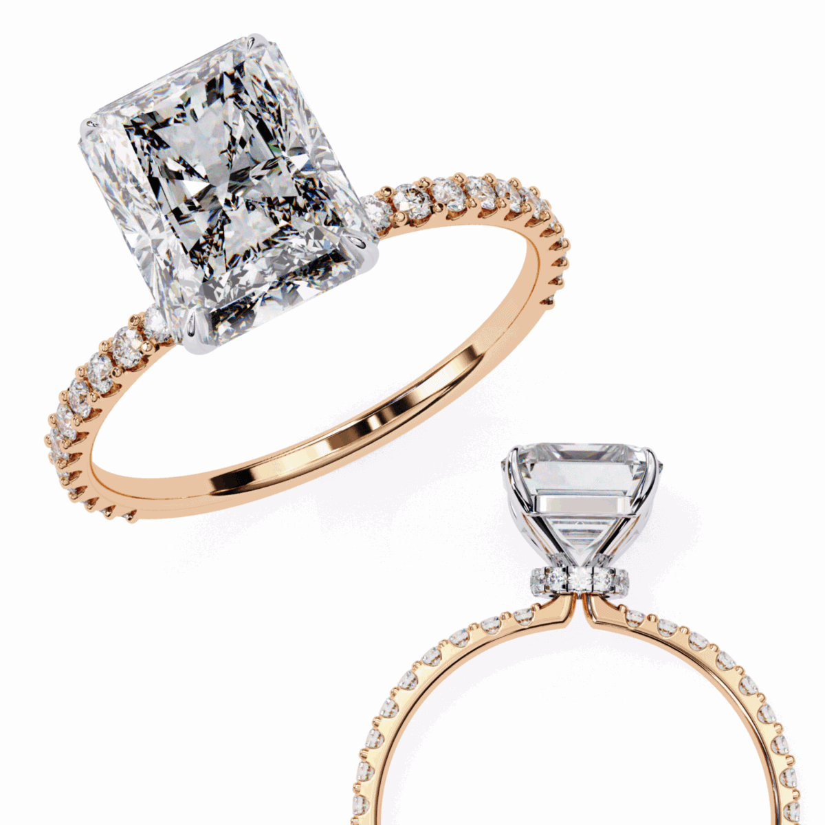 3.25 Carat Radiant Cut Modern Classic Solitaire Ring  Image 13