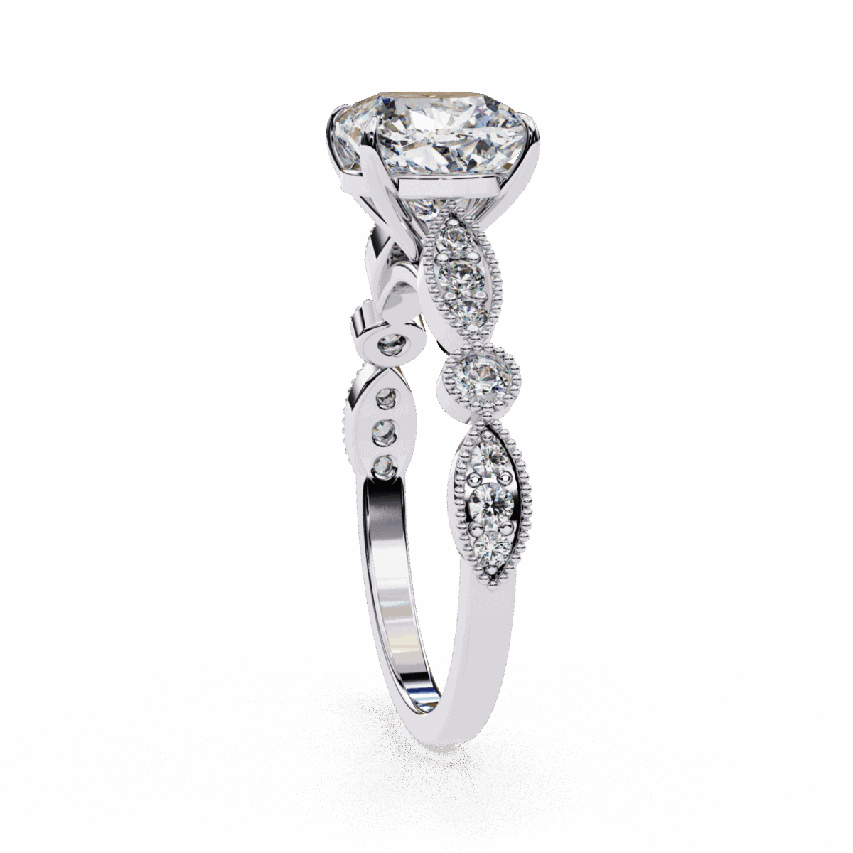 3 Carat Cushion Cut The One Lab Diamond Solitaire Ring  Image 2