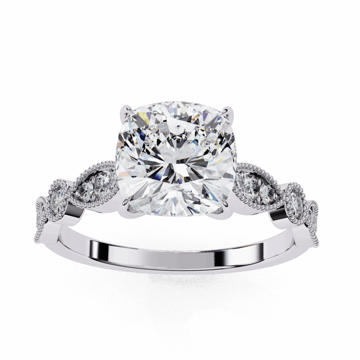 3 Carat Cushion Cut The One Lab Diamond Solitaire Ring  Image 4