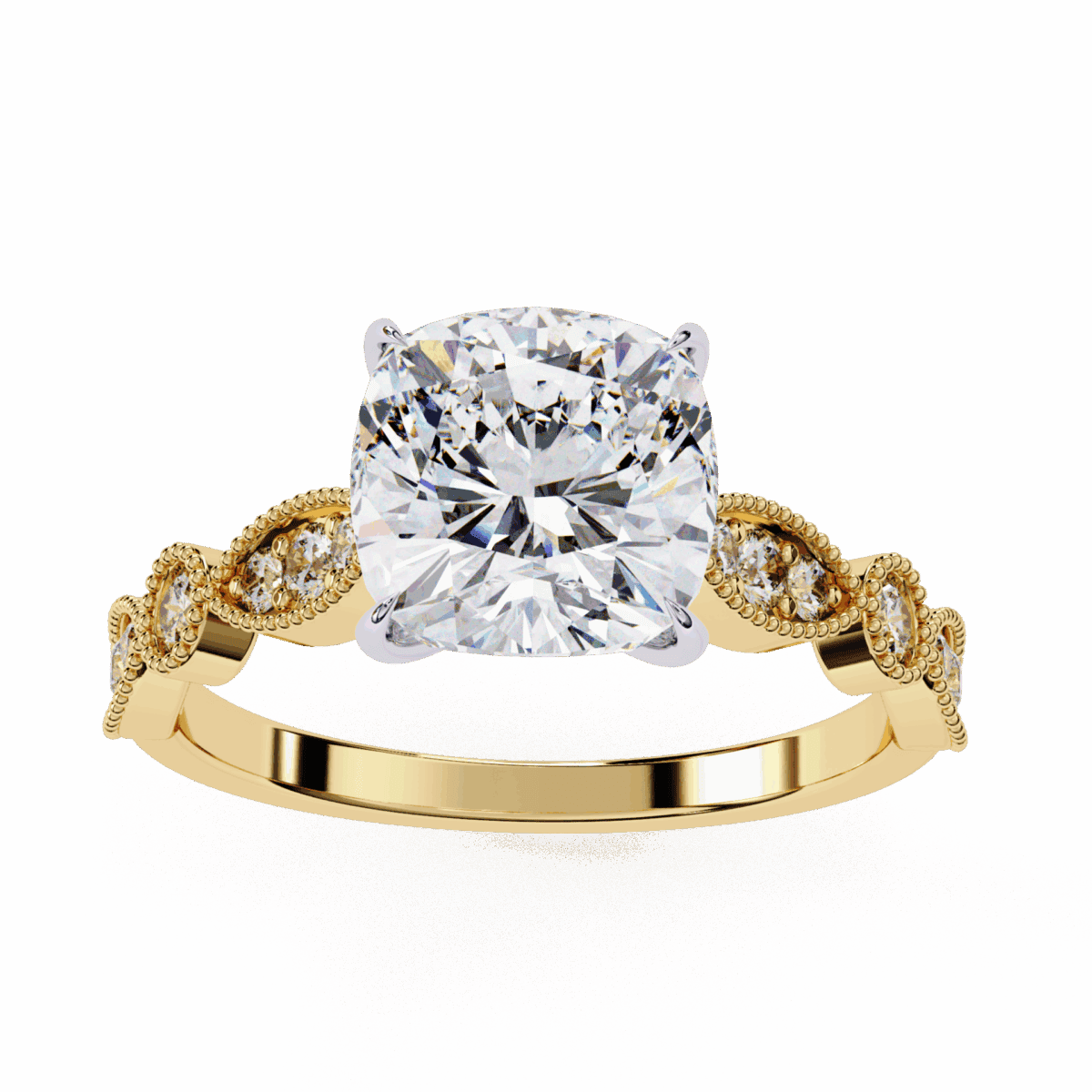 3 Carat Cushion Cut The One Lab Diamond Solitaire Ring  Image 8