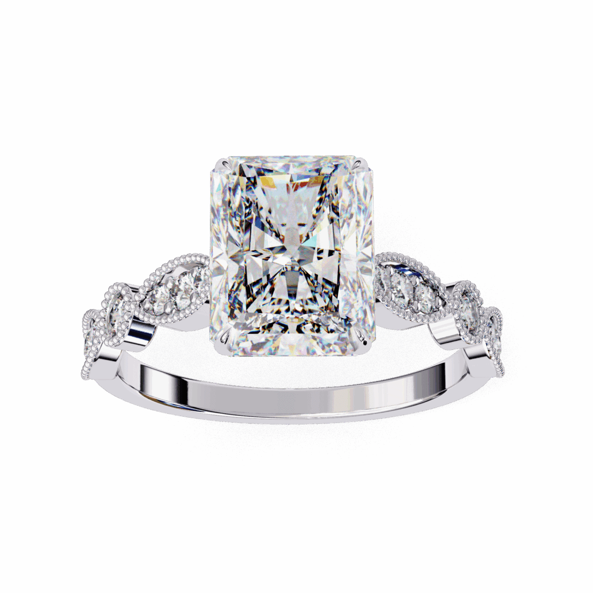 3.25 Carat Radiant Cut The One Lab Diamond Solitaire Ring  Image 4