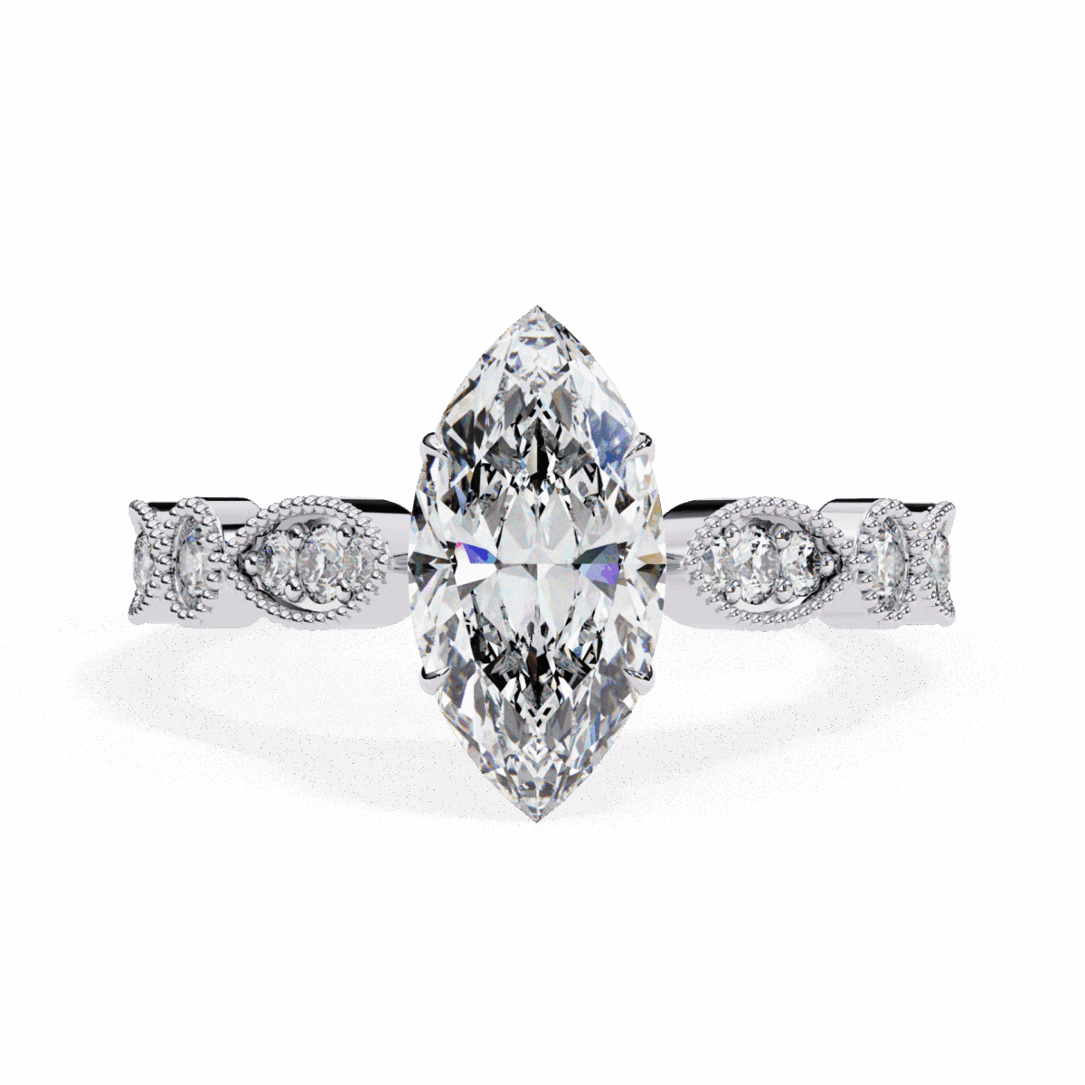 LR14123P11H 1 Carat Marquise Cut The One Lab Diamond Solitaire Ring Image 1