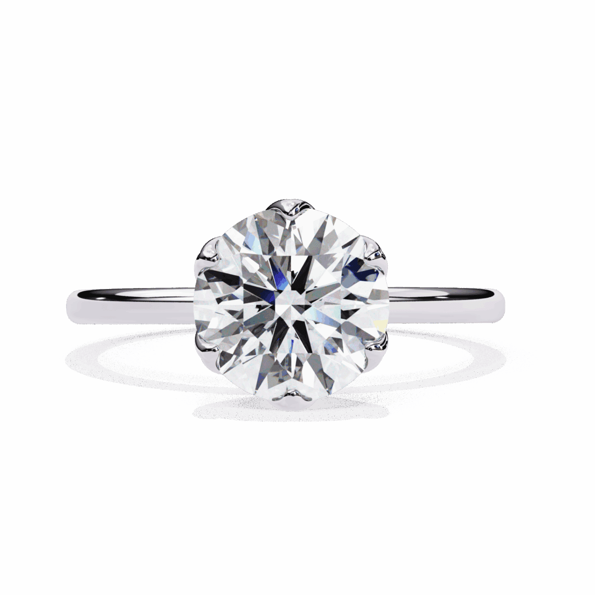 LR14126P11 2 Carat Round Cut Eternal Solitaire Band Image 1