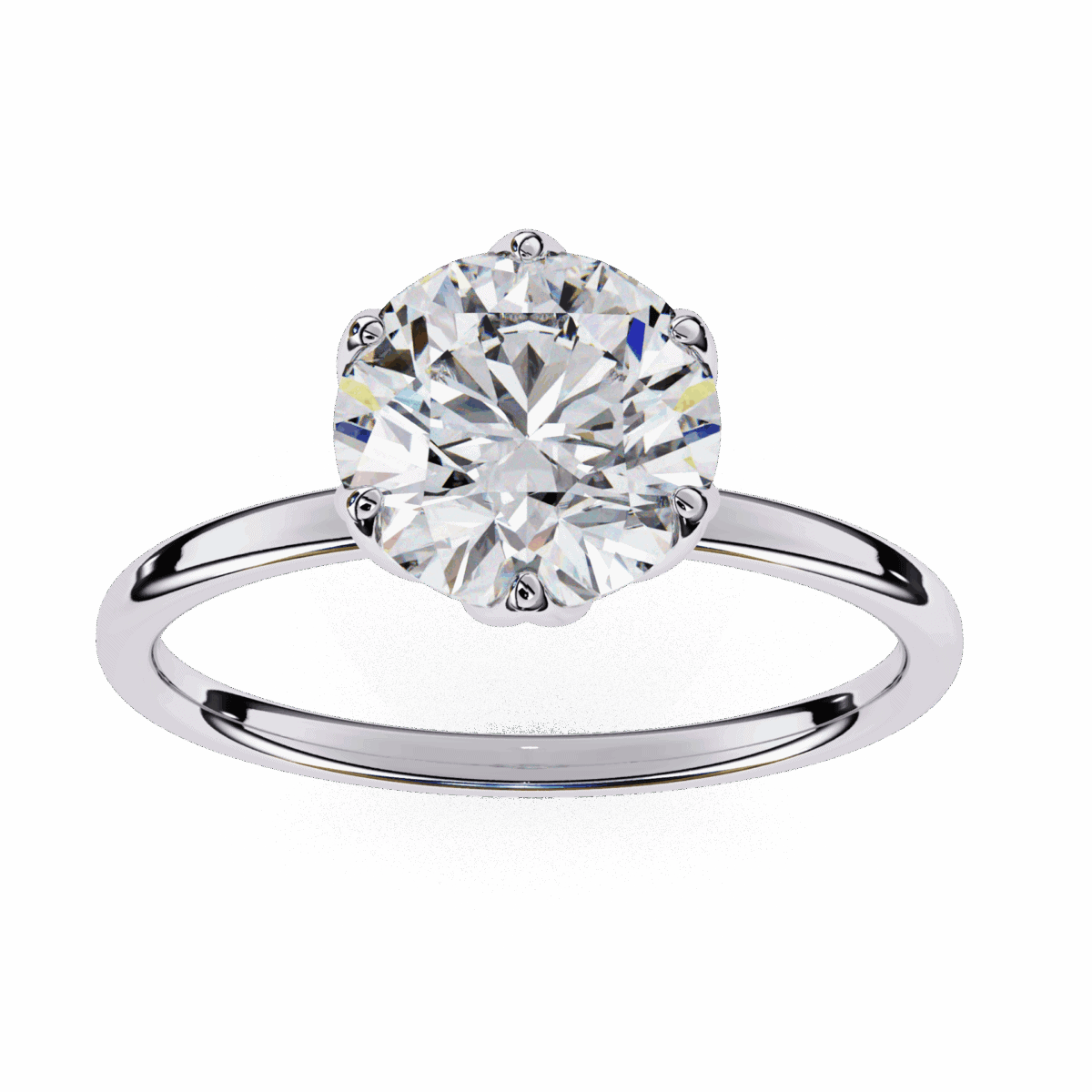 2 Carat Round Cut Eternal Solitaire Band  Image 4