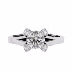 1 Carat Round Cut Solitaire in Hidden Halo