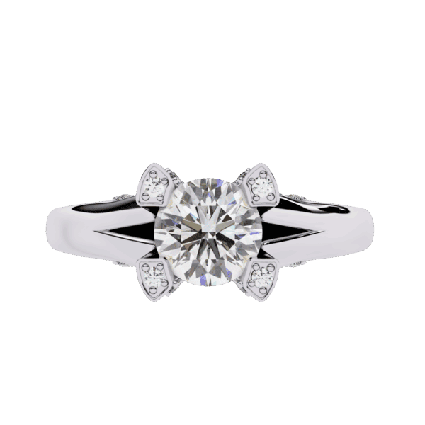 1 Carat Round Cut Solitaire in Hidden Halo