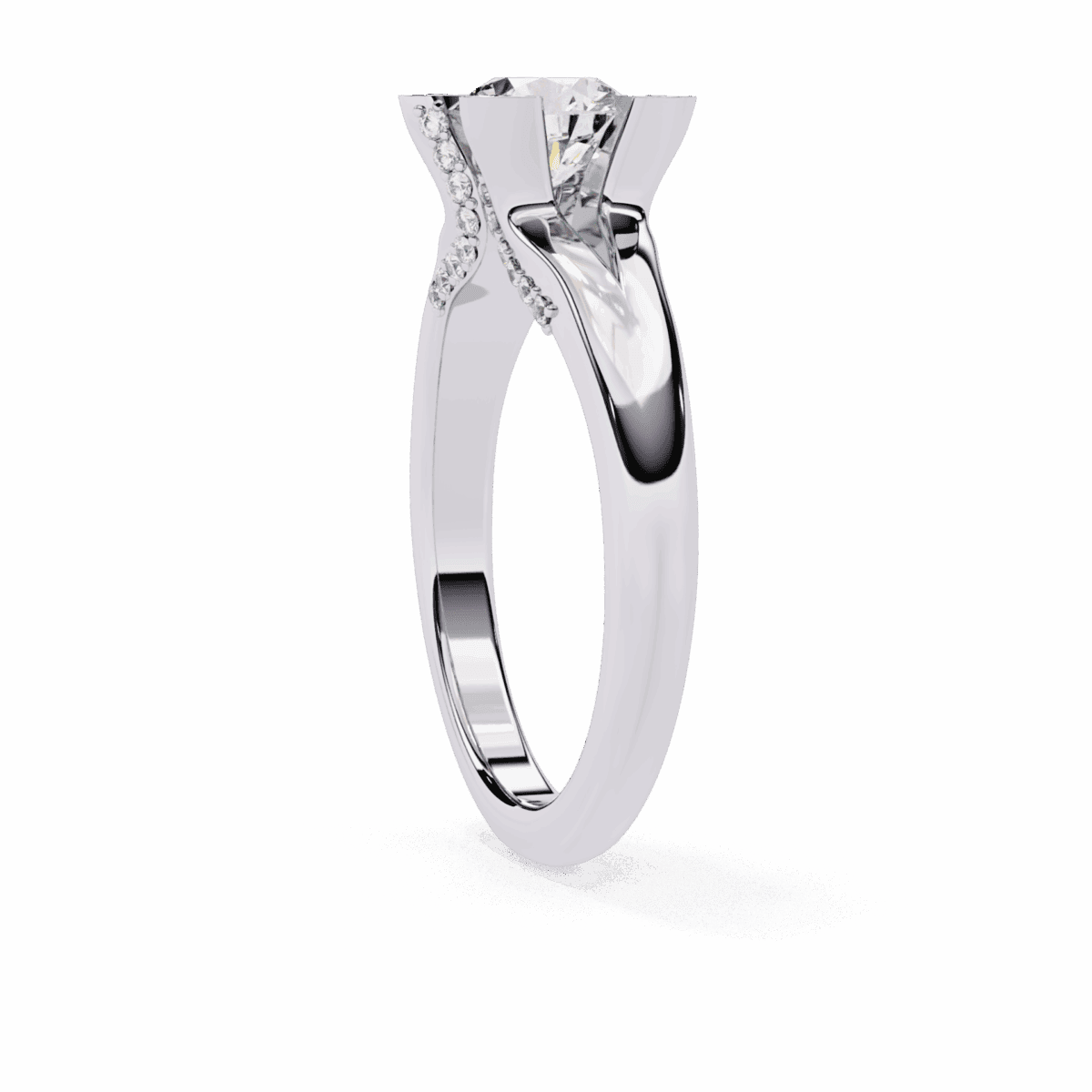 1 Carat Round Cut Solitaire in Hidden Halo  Image 2