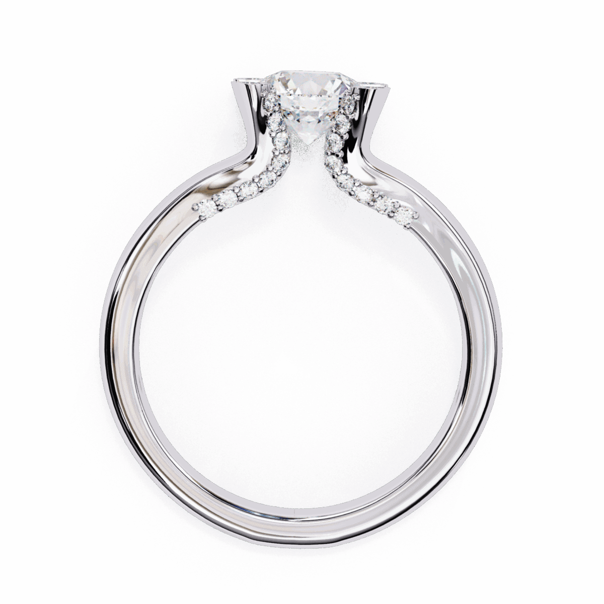 1 Carat Round Cut Solitaire in Hidden Halo  Image 3