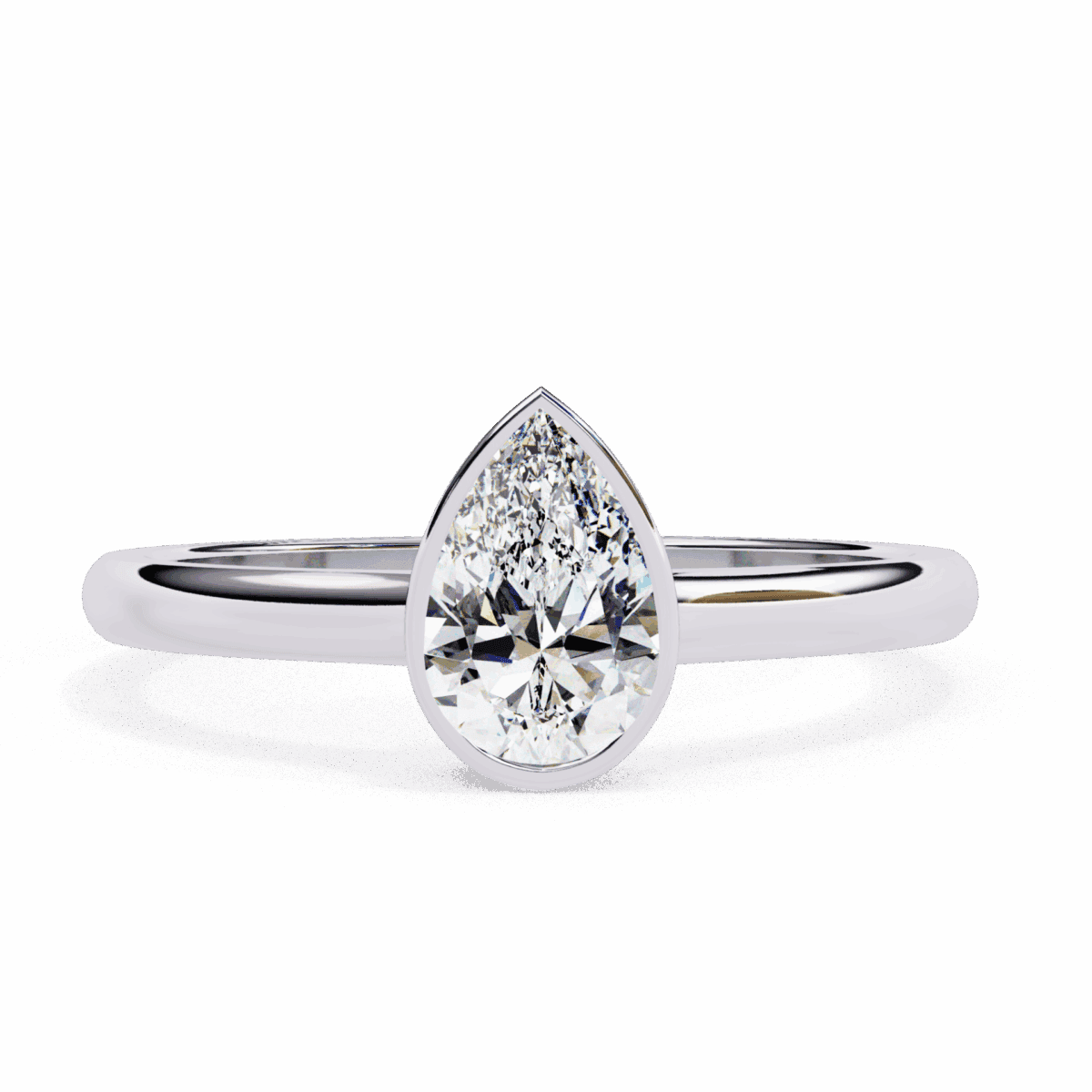 0.5 Carat Pear Cut Minimalist Solitaire Engagement Ring  Image 1