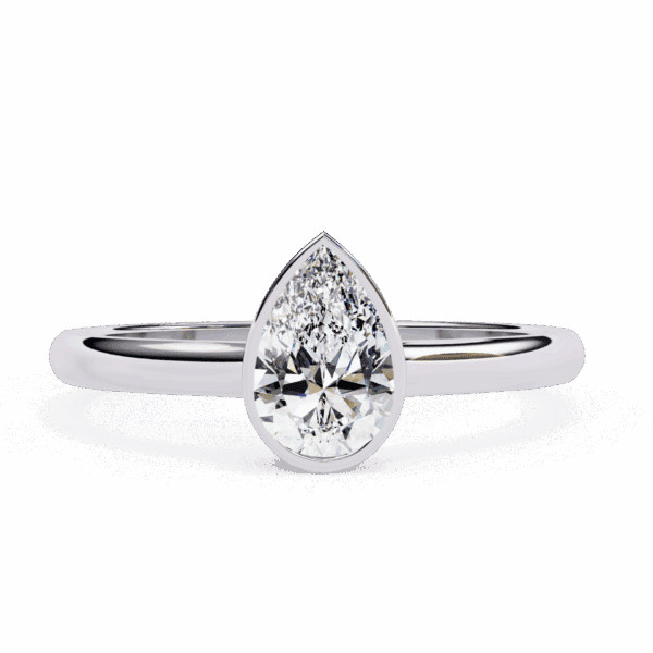 0.5 Carat Pear Cut Minimalist Solitaire Engagement Ring
