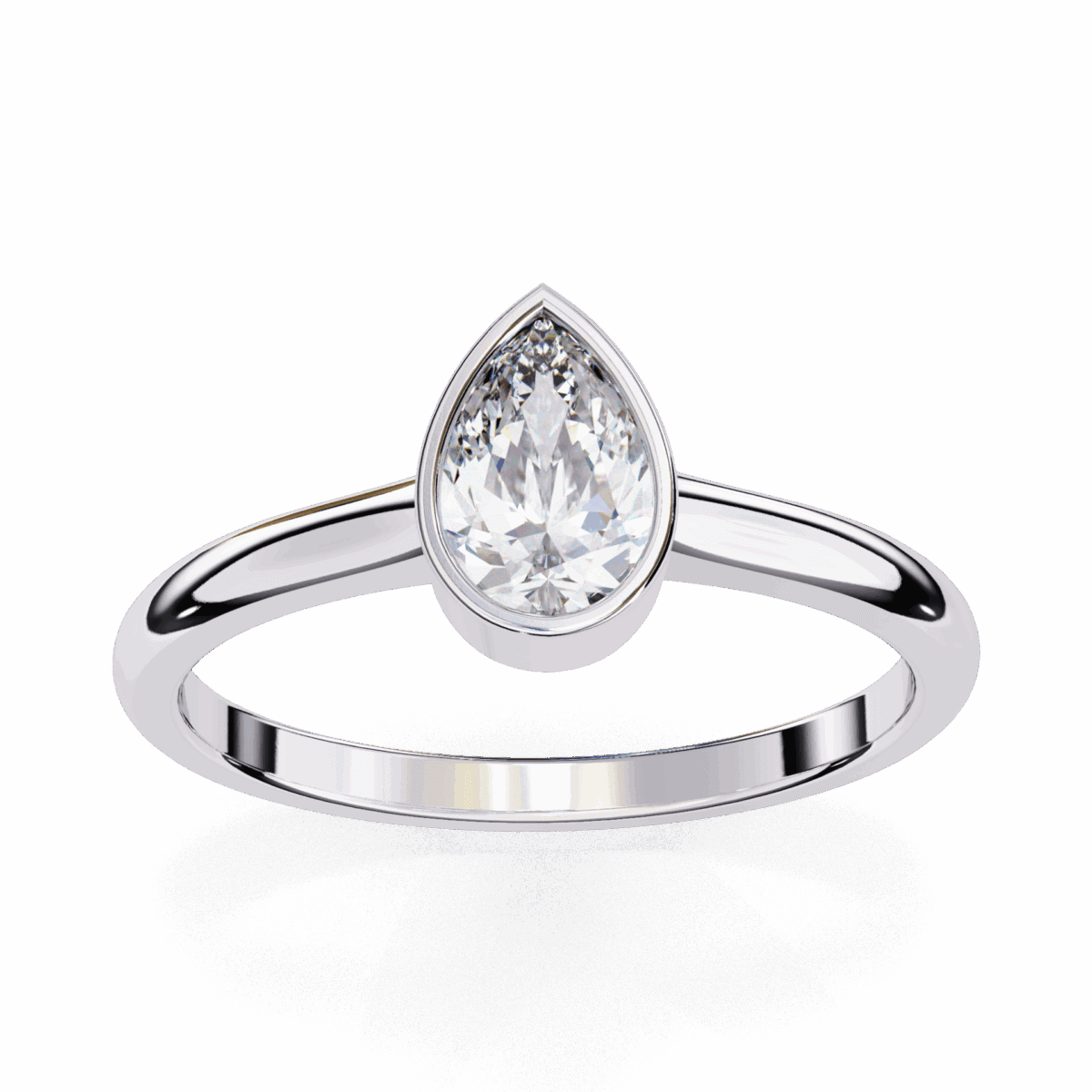 0.5 Carat Pear Cut Minimalist Solitaire Engagement Ring  Image 4