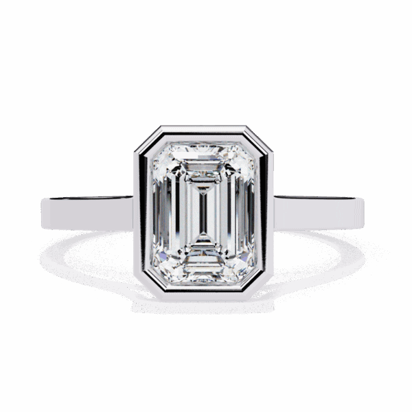 1.25 Carat Emerald Cut Minimalist Solitaire Engagement Ring