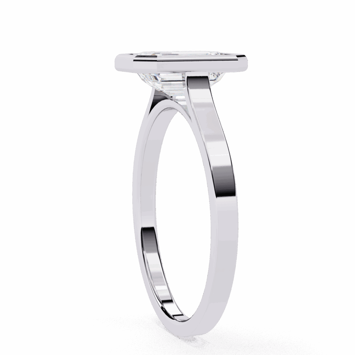 1.25 Carat Emerald Cut Minimalist Solitaire Engagement Ring  Image 2
