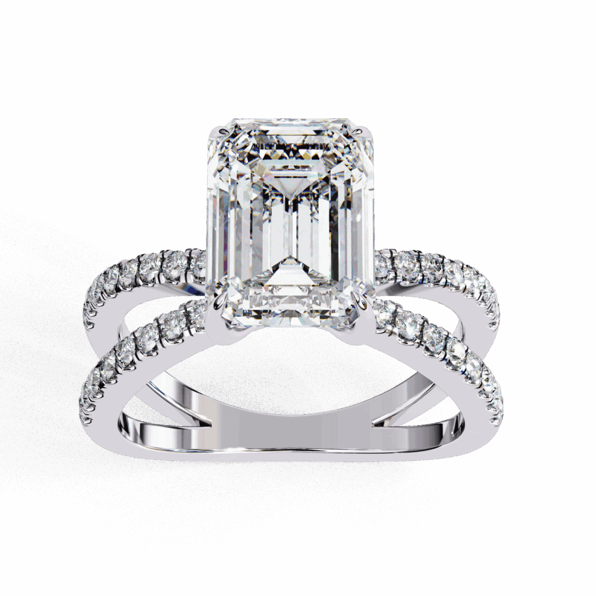 3 Carat Emerald Cut Eternal Spark Solitaire Ring  Image 4