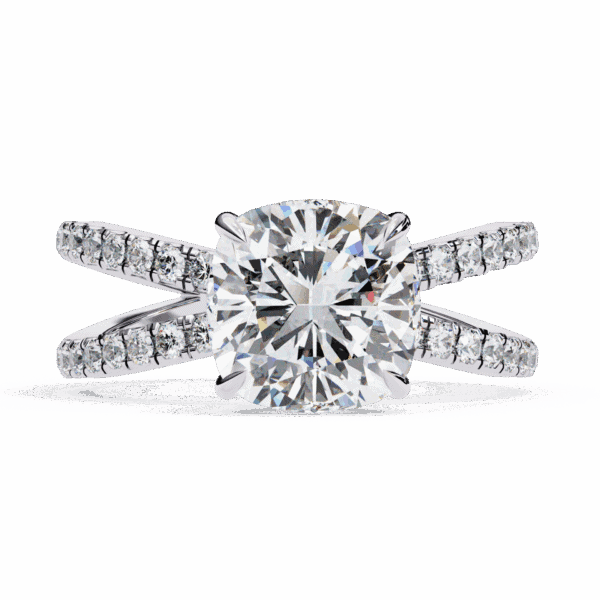 2.5 Carat Cushion Cut Eternal Spark Solitaire Ring