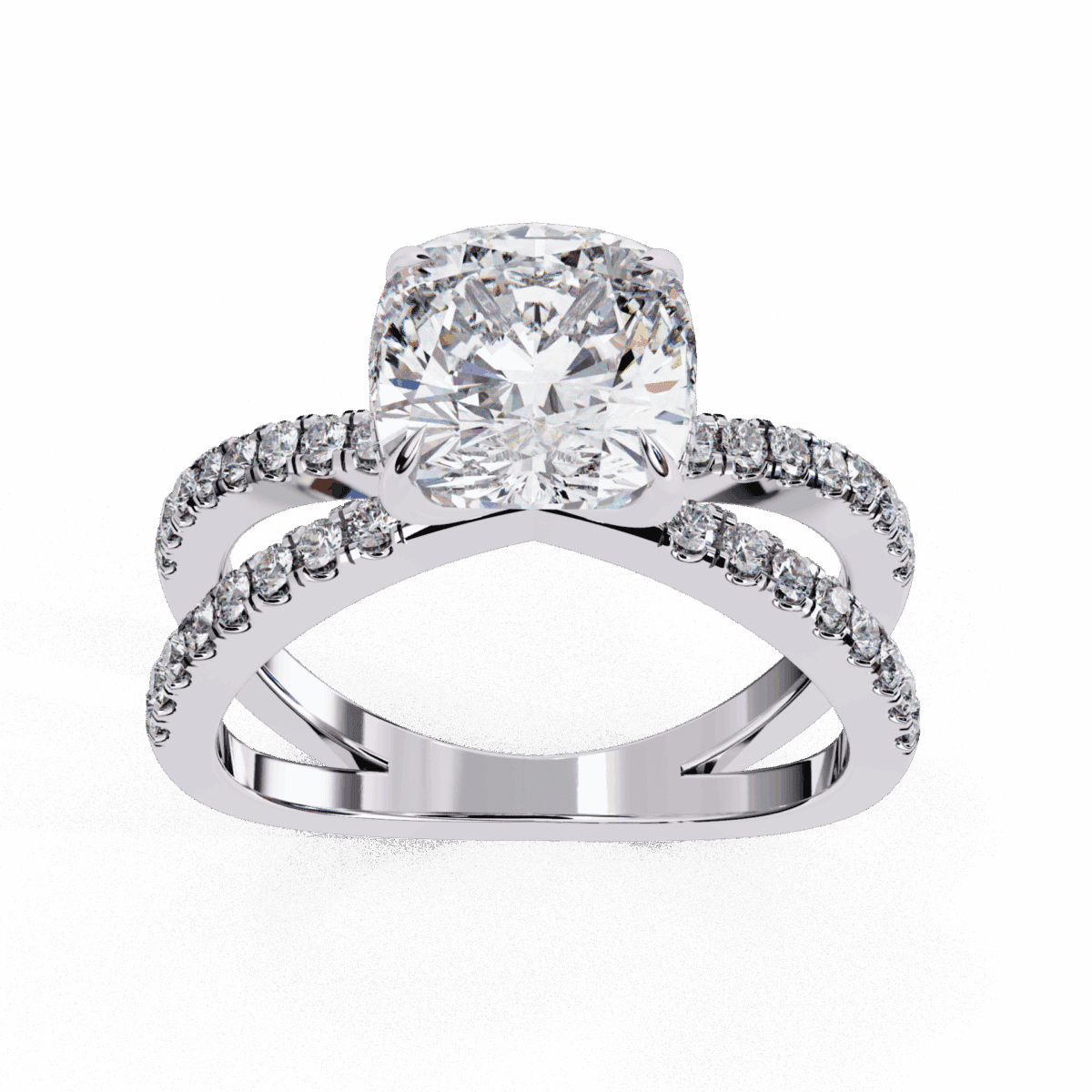 2.5 Carat Cushion Cut Eternal Spark Solitaire Ring  Image 4