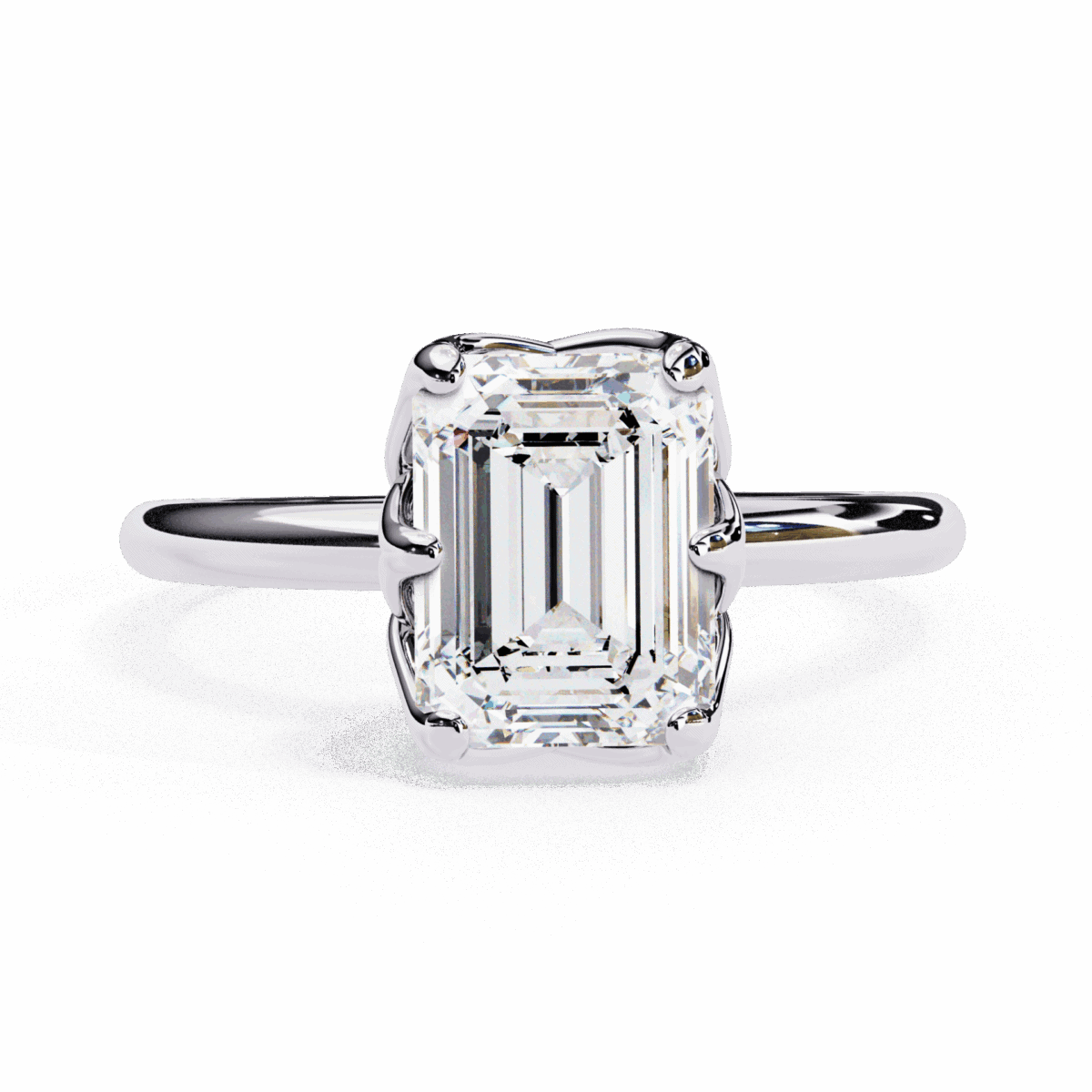2.25 Carat Emerald Cut Eternal Solitaire Engagement Ring  Image 1