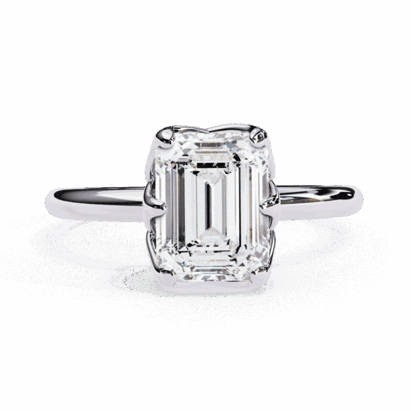 2.25 Carat Emerald Cut Eternal Solitaire Engagement Ring