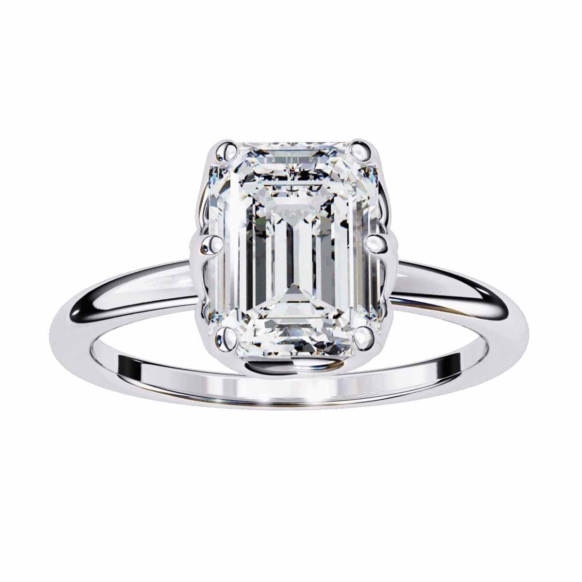 2.25 Carat Emerald Cut Eternal Solitaire Engagement Ring  Image 4