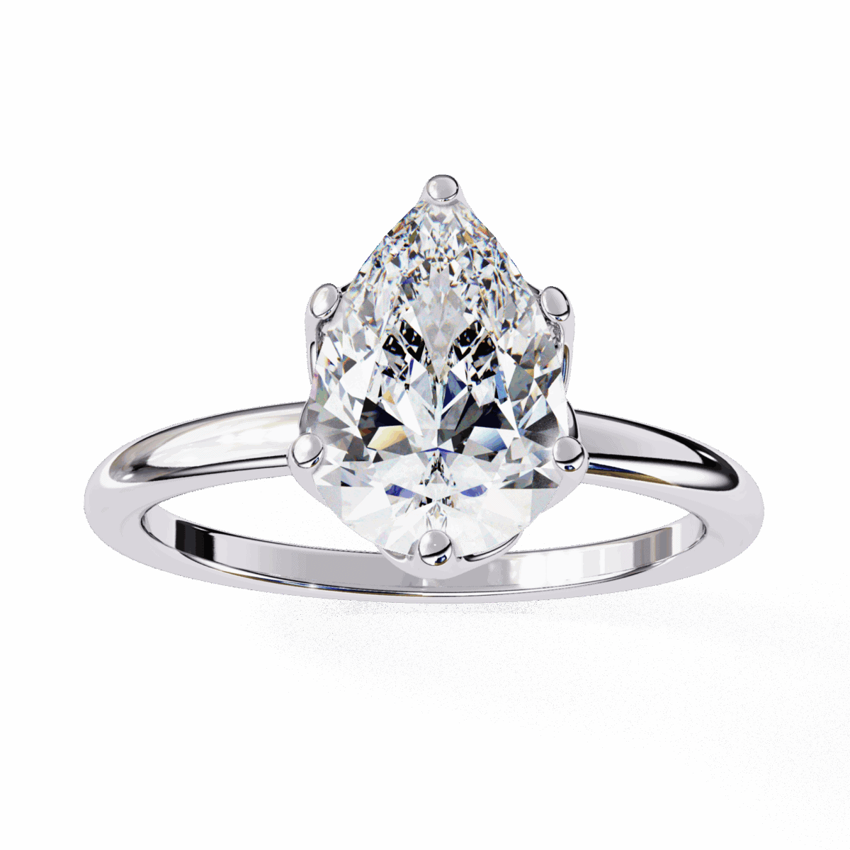 1.75 Carat Pear Cut Eternal Solitaire Engagement Ring  Image 4