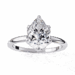 1.75 Carat Pear Cut Eternal Solitaire Engagement Ring - Image 4