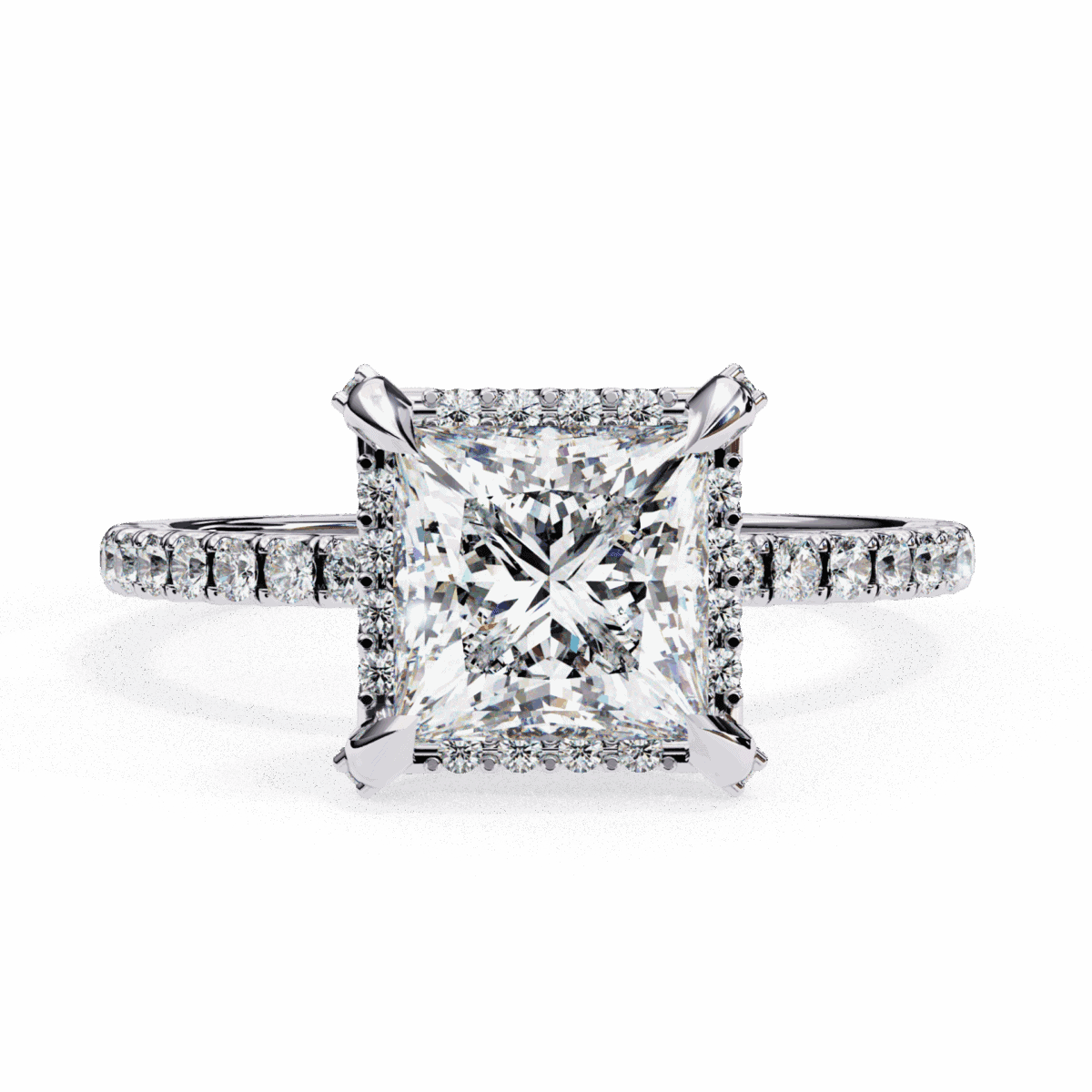2.5 Carat Princess Cut Forever Solitaire Wedding Ring  Image 1