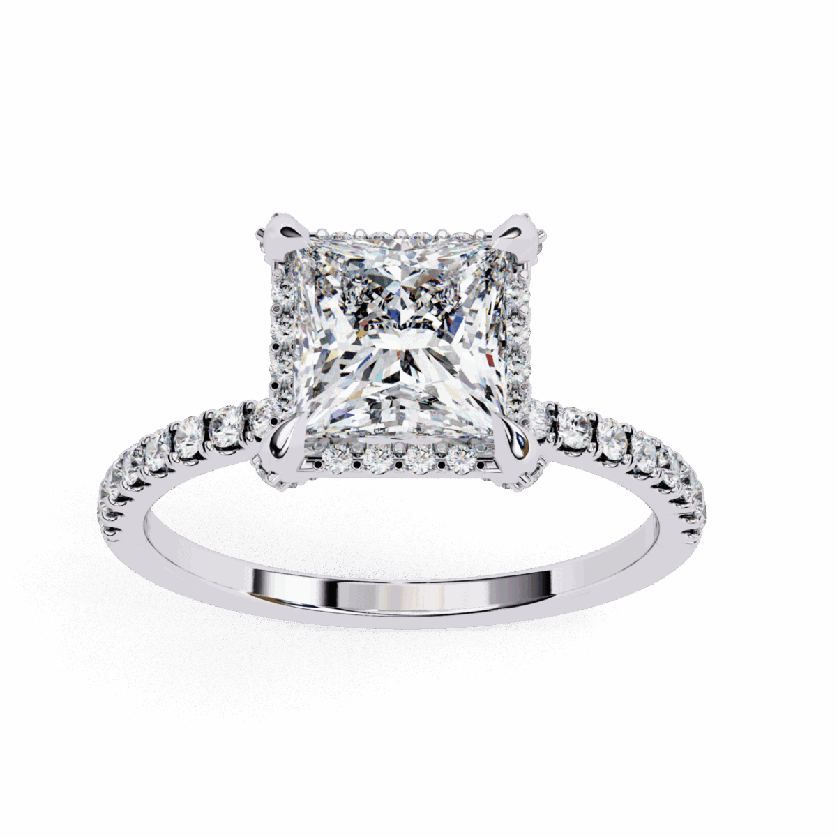 2.5 Carat Princess Cut Forever Solitaire Wedding Ring  Image 4