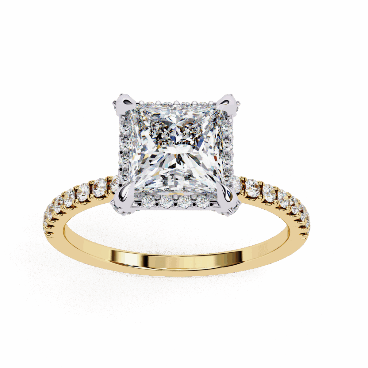 2.5 Carat Princess Cut Forever Solitaire Wedding Ring  Image 8