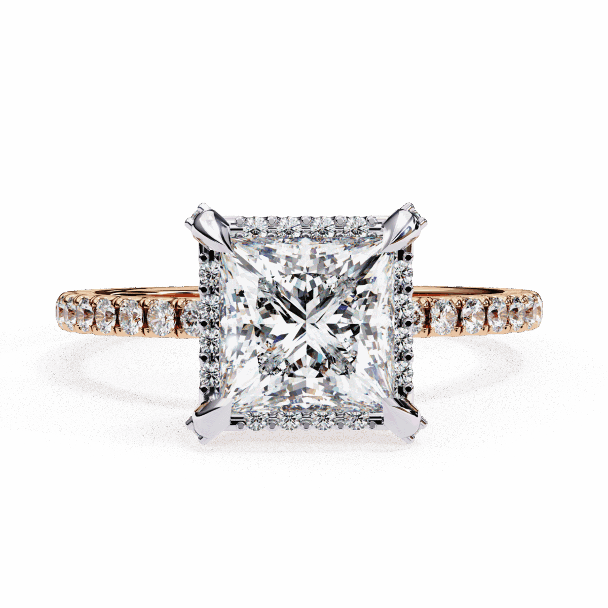 2.5 Carat Princess Cut Forever Solitaire Wedding Ring  Image 9