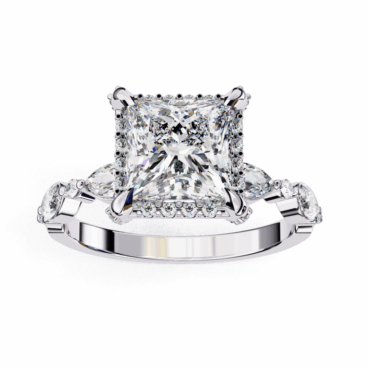 3 Carat Princess Cut The Icon Solitaire Ring  Image 4